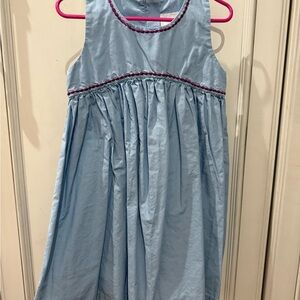 Hanna Andersson 110 Blue Dress with Purple embroidery